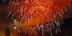 City light reflected in Schuylkill River