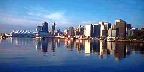 Sunset view of Space Needle and city scape, Seattle, Washington State, U.S.A.