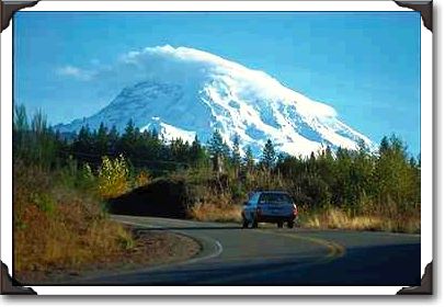 Cloud Capped Mountain, Subaru Car Cloud Capped Mountain, Subaru Car