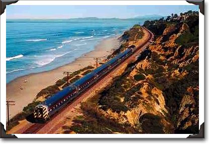The "Coaster" commuter train, Del Mar The "Coaster" commuter train, Del Mar