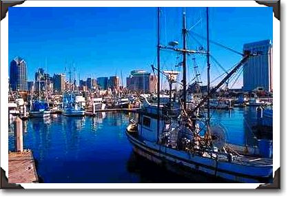 Waterfront and tuna boats Waterfront and tuna boats