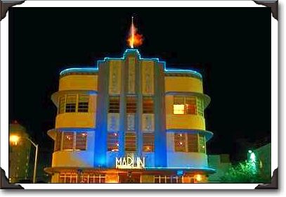 Art Deco District at night, Miami Beach Art Deco District at night, Miami Beach