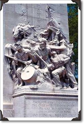 Sculpture on Civil War monument Sculpture on Civil War monument