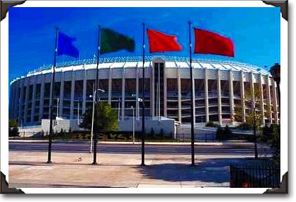 Flags fly over Vet's Stadium Flags fly over Vet's Stadium