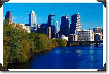 Philadelphia skyline, from Schuylkill River Philadelphia skyline, from Schuylkill River