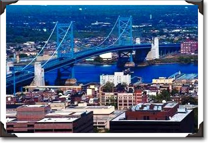 Ben Franklin Bridge from atop city hall Ben Franklin Bridge from atop city hall