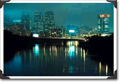 City light reflected in Schuylkill River City light reflected in Schuylkill River