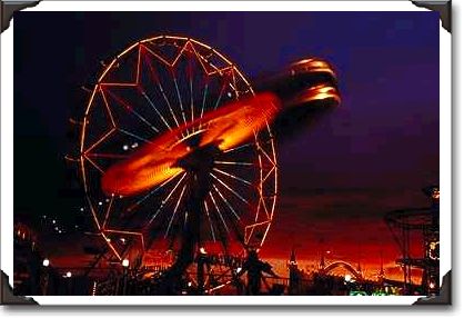 Carnival rides at dusk, Pima County Fair, Arizona Carnival rides at dusk, Pima County Fair, Arizona