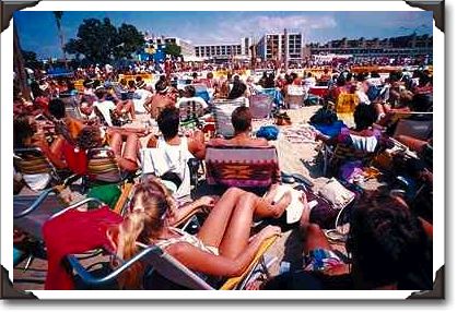 Spectators at volleyball game, Redondo Beach, California Spectators at volleyball game, Redondo Beach, California