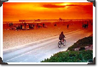 Summer sunset at the beach, Huntington Beach, California Summer sunset at the beach, Huntington Beach, California