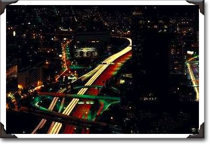 Night show of downtown Los Angeles, California Night show of downtown Los Angeles, California
