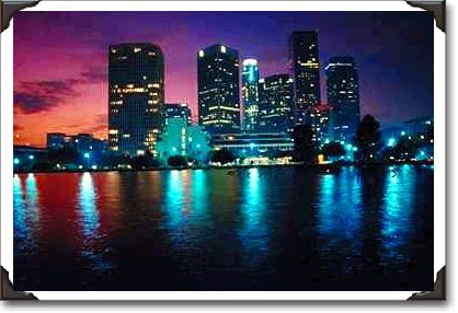 Los Angeles skyline at night, California Los Angeles skyline at night, California