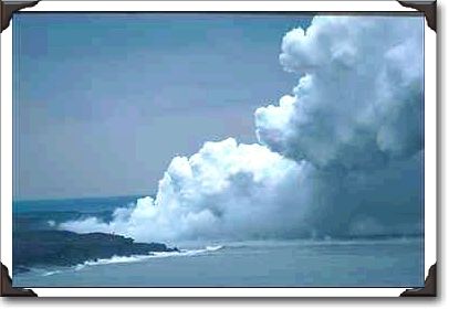 Steam and plume from lava tube, Volcanoes National Park Steam and plume from lava tube, Volcanoes National Park
