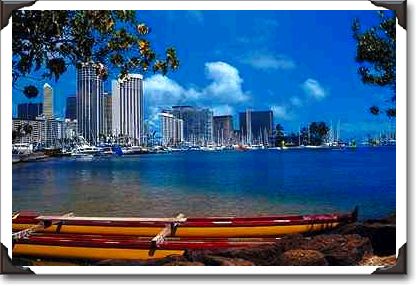 Outrigger and Waikiki skyline Outrigger and Waikiki skyline