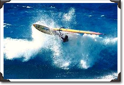 Off the lip in the Hookipa wave, Maui Off the lip in the Hookipa wave, Maui
