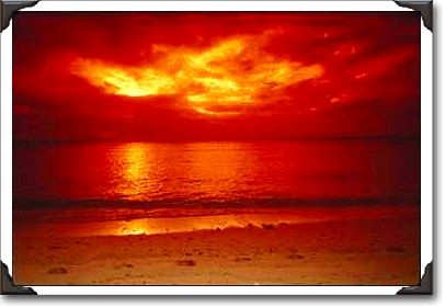 Fiery coastal sunset, Malibu, California Fiery coastal sunset, Malibu, California