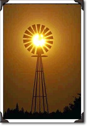 Sun and windmill, eastern Washington Sun and windmill, eastern Washington