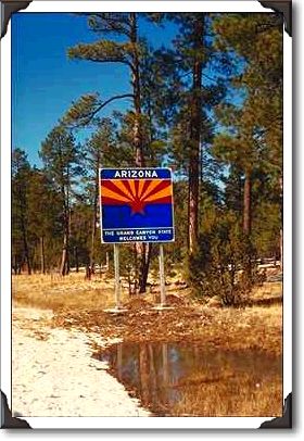 Arizona border sign Arizona border sign