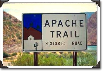 Apache Trail marker near Roosevelt Lake Apache Trail marker near Roosevelt Lake
