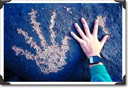 Prehistoric hand petroglyph, Picture Rocks State Park Prehistoric hand petroglyph, Picture Rocks State Park