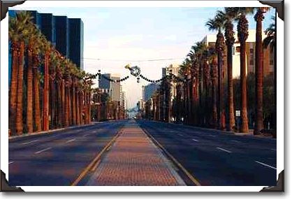 Palm-lined Central Avenue, Phoenix Palm-lined Central Avenue, Phoenix