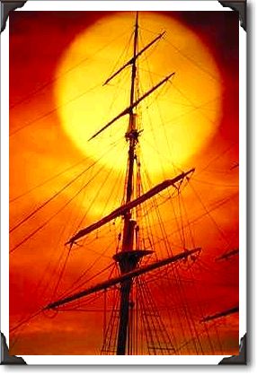 Sunset and mystic mast, Connecticut Sunset and mystic mast, Connecticut