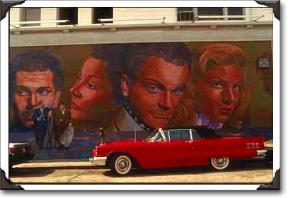 Hollywood legends mural on Hollywood Blvd., California Hollywood legends mural on Hollywood Blvd., California