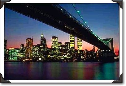 City skyline bridge, New York City City skyline bridge, New York City