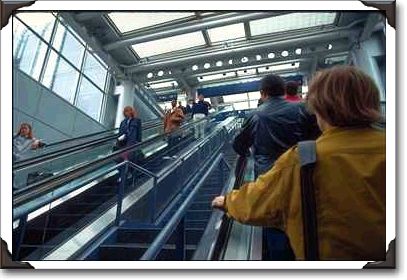 Passengers in Chicago O'Hare Airport terminal, Illinois Passengers in Chicago O'Hare Airport terminal, Illinois