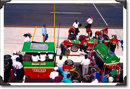 Fernandez Pits, 1995 Marlboro 500, Michigan Fernandez Pits, 1995 Marlboro 500, Michigan