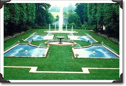 Fountains of Italian water garden, Longwood Gardens, PA Fountains of Italian water garden, Longwood Gardens, PA
