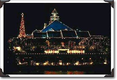 Christmas decorations at a restaurant, Florida Christmas decorations at a restaurant, Florida