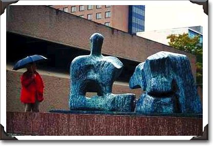 Bronze statue, two-piece red figure #3 by Moore, Syracuse Bronze statue, two-piece red figure #3 by Moore, Syracuse