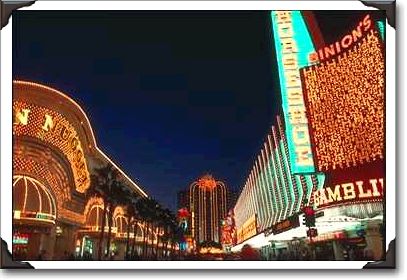 Downtown strip from the Binion Casino at night Downtown strip from the Binion Casino at night