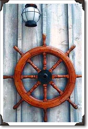 Ship's nautical wheel, Camden, Maine Ship's nautical wheel, Camden, Maine
