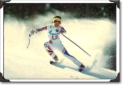 Christelle Guignard, second run, Vail, Colorado, 1989 Christelle Guignard, second run, Vail, Colorado, 1989