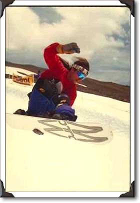 Hot snowboarding action, Mount Hood Meadows, Oregon Hot snowboarding action, Mount Hood Meadows, Oregon