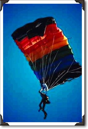 Sky diver, parachute opens near ground, Arizona Sky diver, parachute opens near ground, Arizona