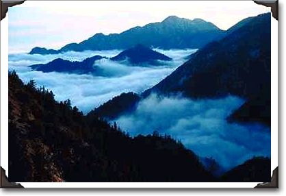 Fog filling the ravines of the Angeles National Forest, California Fog filling the ravines of the Angeles National Forest, California