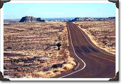 Highway through Painted Desert, Arizona Highway through Painted Desert, Arizona