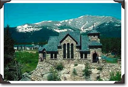 Mount Meeker and St. Malo church, Allens Park, Colorado Mount Meeker and St. Malo church, Allens Park, Colorado