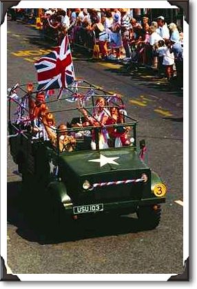 United States military truck, in street parade United States military truck, in street parade