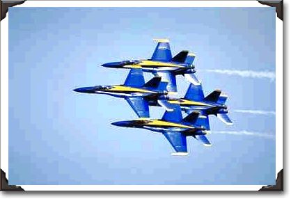 Tight diamond formation, Blue Angels, El Toro, California Tight diamond formation, Blue Angels, El Toro, California