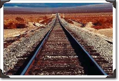 Train tracks, Mojave Desert, California Train tracks, Mojave Desert, California