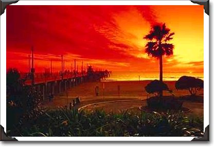 A gorgeous sunset at the pier, Huntington Beach, California A gorgeous sunset at the pier, Huntington Beach, California