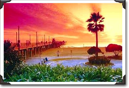 Sunset, Huntington Beach pier, California Sunset, Huntington Beach pier, California