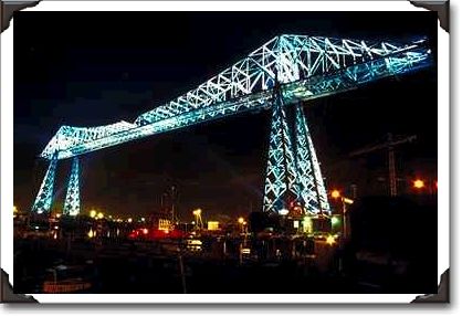 Transporter Bridge at night, Cleveland, Ohio Transporter Bridge at night, Cleveland, Ohio