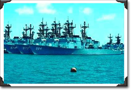 Naval station, nest of Spruance C1, San Diego, California Naval station, nest of Spruance C1, San Diego, California