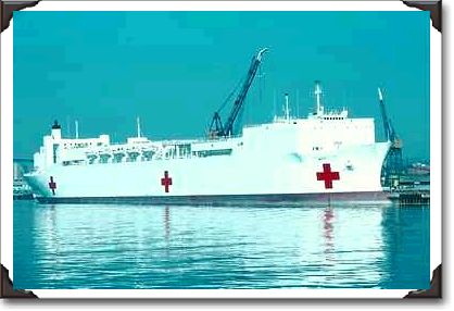 USNHS "Mercy", hospital ship, San Diego Naval Station, California USNHS "Mercy", hospital ship, San Diego Naval Station, California