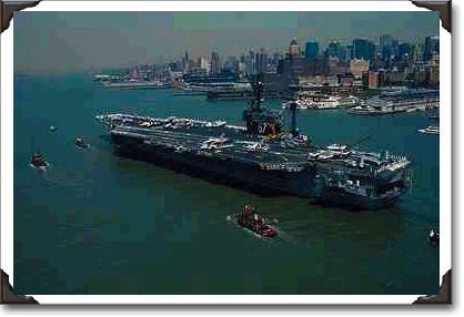 "USS John F. Kennedy", entering New York's Hudson River, Fleet Week "USS John F. Kennedy", entering New York's Hudson River, Fleet Week